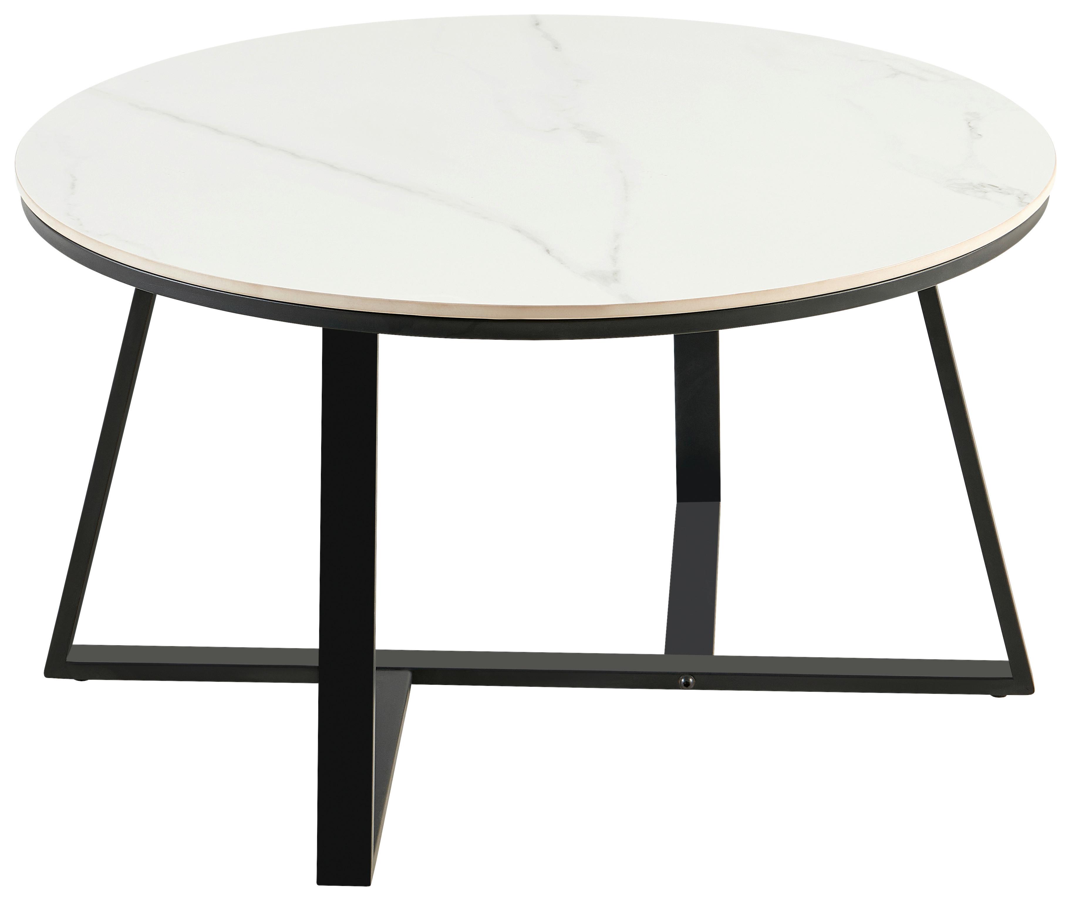 Stolić Oliena 2 - bijela/crna, Moderno, metal/keramika (80/45/80cm) - Modern Living