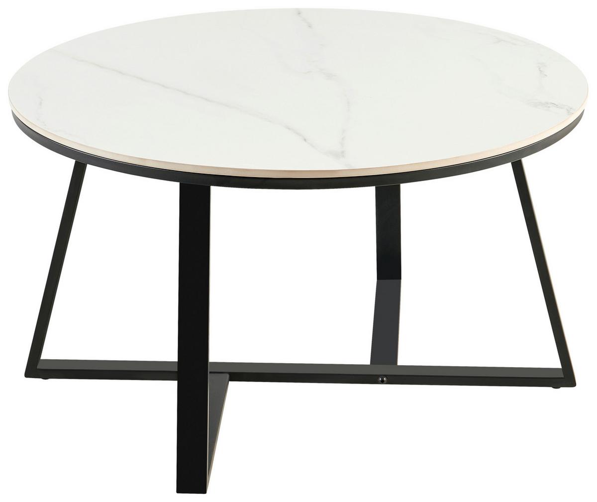 Stolić Oliena 2 - bijela/crna, Moderno, metal/keramika (80/45/80cm) - Modern Living