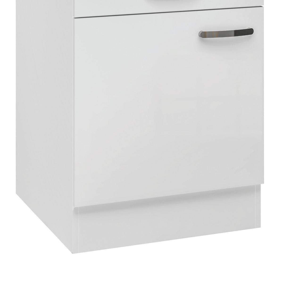Kuhinjska Spodnja Omarica Alba, Bela, Š. 60 Cm - barve nerjavečega jekla/bela, Moderno, kovina/leseni material (60/86/60cm) - FlexWell