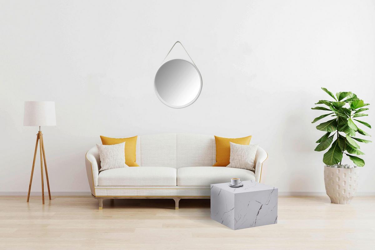 BEISTELLTISCH CUBOID 125 WEIß - Weiss, Design, Holzwerkstoff (55/55/40cm) - Kayoom