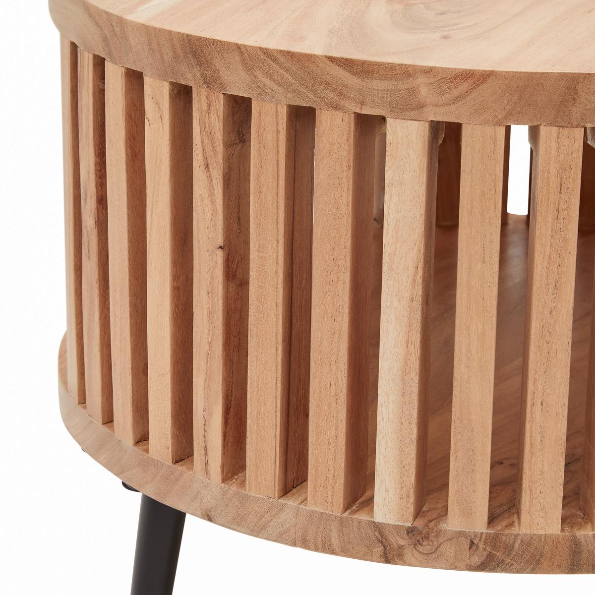 Beistelltisch Maddi Naturfarben/Schwarz - Schwarz/Naturfarben, LIFESTYLE, Holz/Metall (50/40/50cm) - Mömax