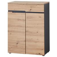Cipősszekrény 2 Ajtós Memphis - grafitszürke/tölgyfa színű, Modern (80/107/38cm) - Mömax