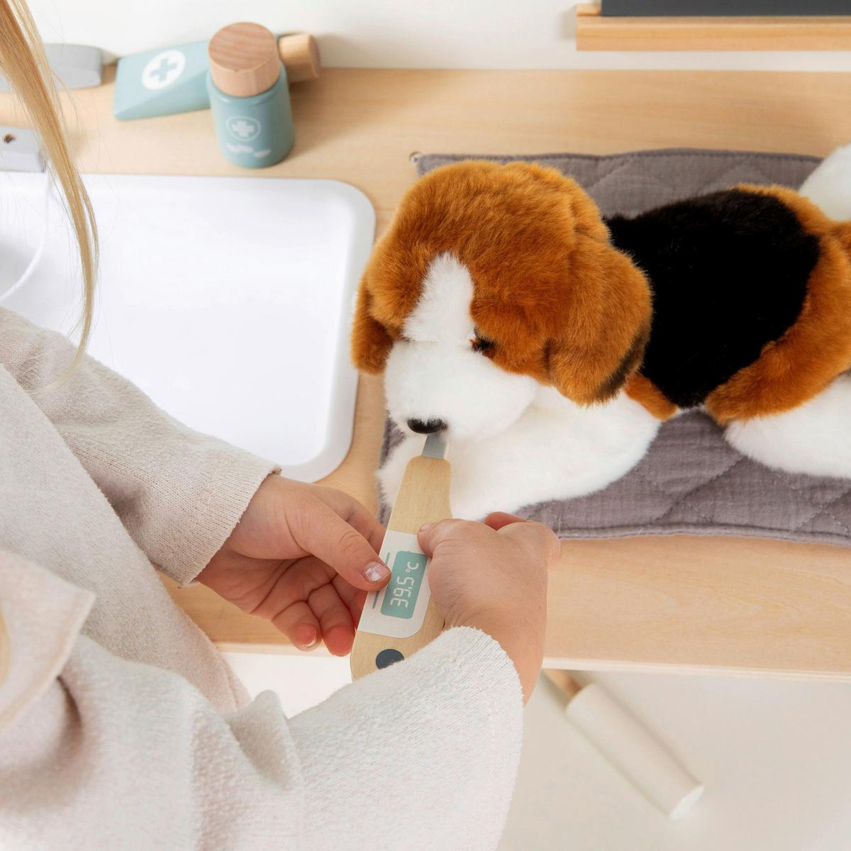 ZESTAW LEKARSKI W WALIZCE TIERARZT ZUB. SET MENTHA - kolor naturalny/biały, Basics, drewno (19/16cm) - MUSTERKIND