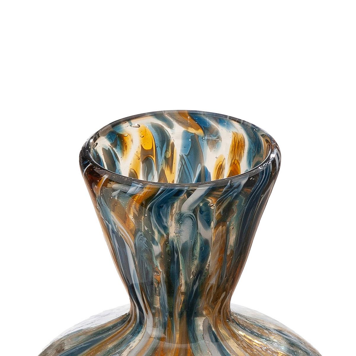 Dekovase Bronko I Hellbraun/Hellbraun - Hellbraun/Hellblau, Basics, Glas (15/24cm)