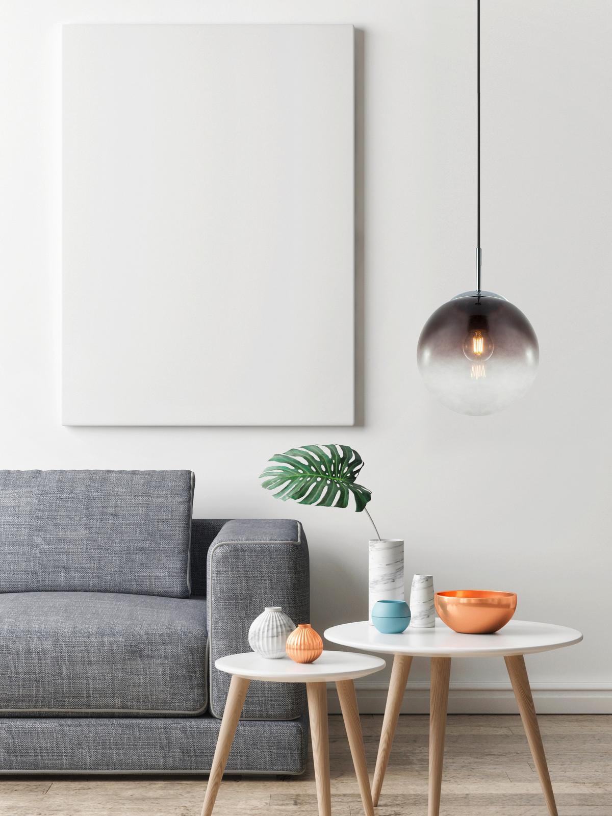 Hängeleuchte Varus Chromfarben max. 60 Watt - Basics, Glas/Metall (20/120cm) - Globo