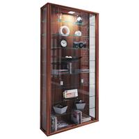 Vitrine Vitrosa Maxi Nussbaumfarben mit LED - Nussbaumfarben/Schwarz, Design, Glas/Holzwerkstoff (59/114/18cm) - MID.YOU