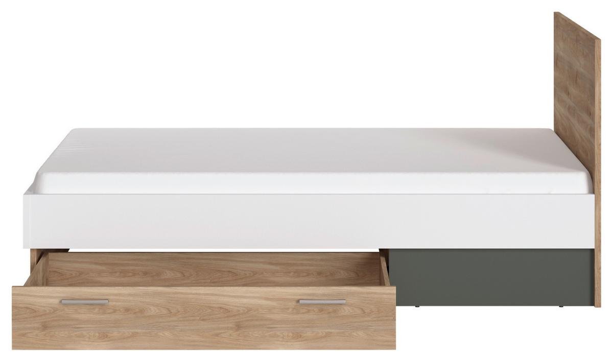 Krevet Twenty - bijela/boje grafita, Moderno, drvni materijal/plastika (120/200cm) - Modern Living