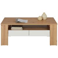 Couchtisch in Weiß/Eichefarben - Eichefarben/Weiß, KONVENTIONELL, Holzwerkstoff (110/44/65cm) - Mömax