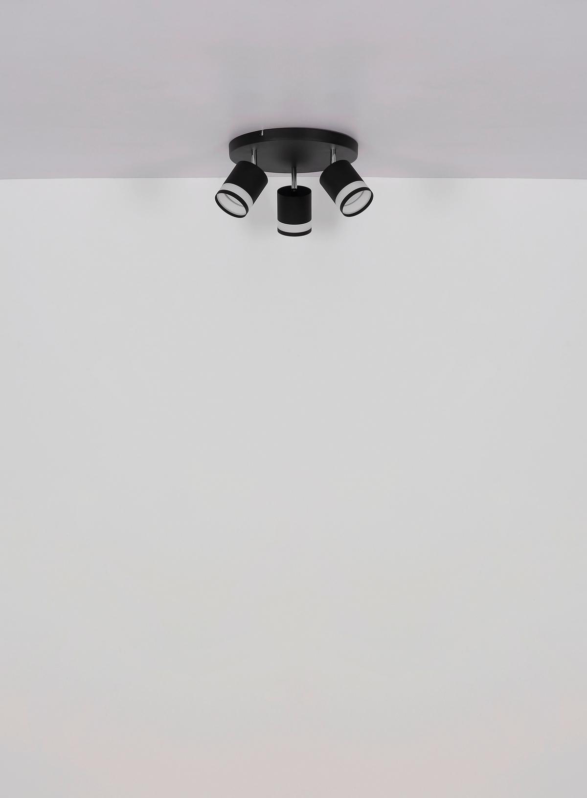 Spotlámpa 57852-3 Lucero - fekete/fehér, Design, műanyag/fém (30/18,5cm) - Globo