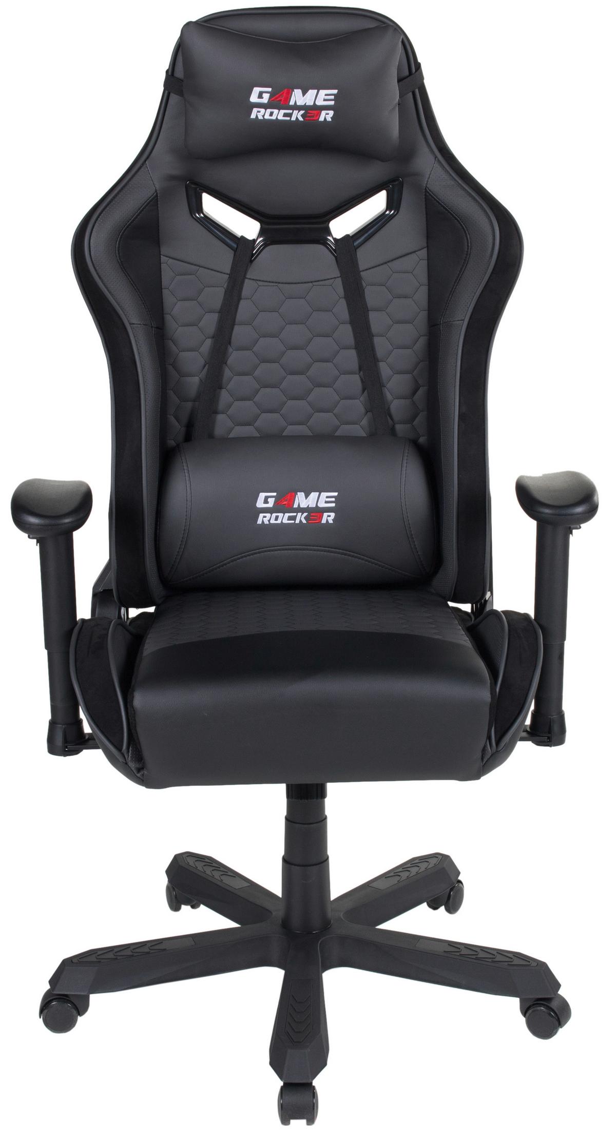 KRZESŁO GAMINGOWE GAME ROCKER G-30 LARGE - czarny, Design, tworzywo sztuczne/tkanina (72/128-138/72cm) - Novel