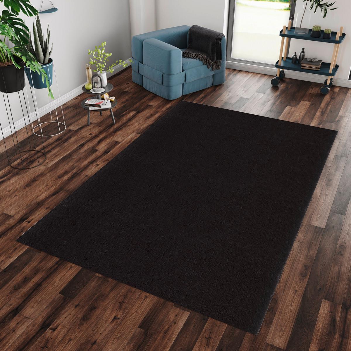 Hochflorteppich Catwalk Schwarz ca. 80x150cm - Schwarz, Basics, Textil (80/150cm) - Novel