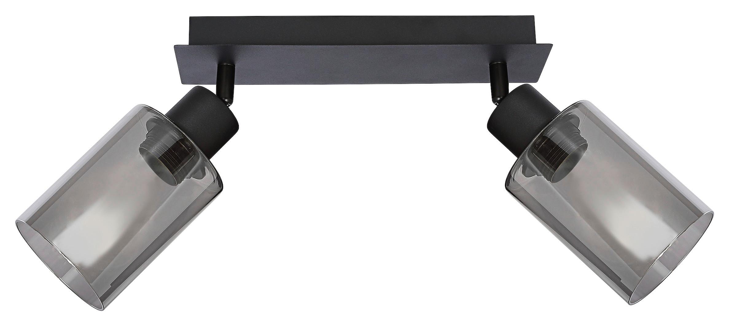 Strahler Hadera in Schwarz max. 15 Watt - Schwarz, Modern, Glas/Metall (27/9/21,5cm) - Modern Living