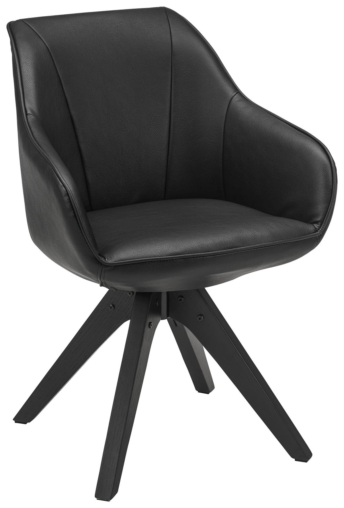 Naslanjač Chill, Črna - črna, Moderno, tekstil/les (60/83/65cm) - Premium Living