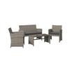 UTEMÖBLER SET MICHELLE 2 - klar/ljusgrå, Basics, metall/glas (62/107/76cm)