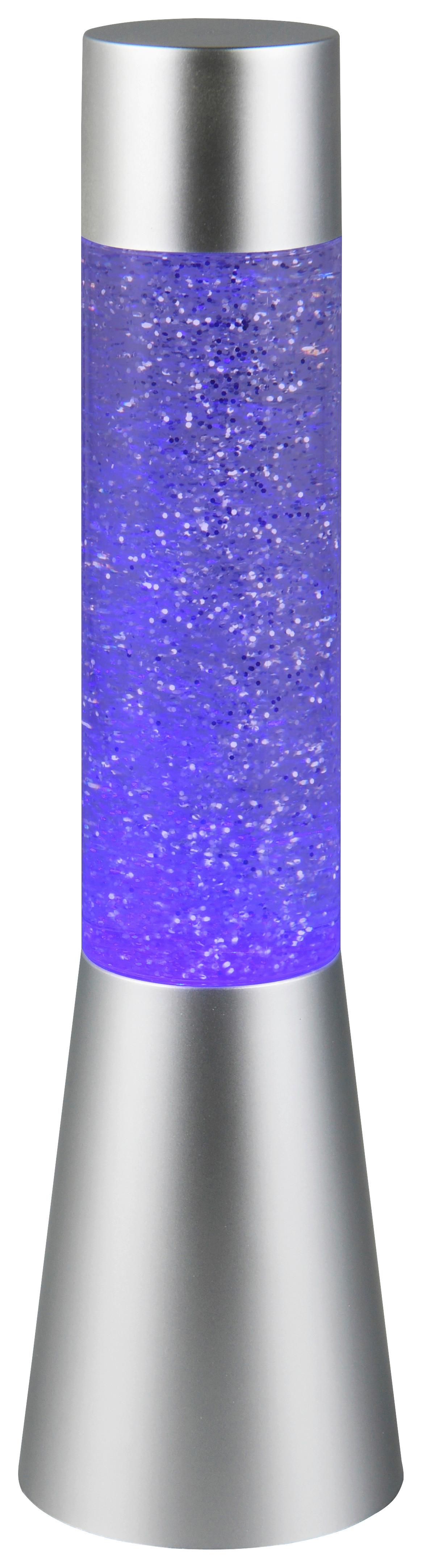 Glitterleuchte Silberfarben Max. 0,4 Watt - Silberfarben, Konventionell, Kunststoff/Metall (9/33cm) - Mömax
