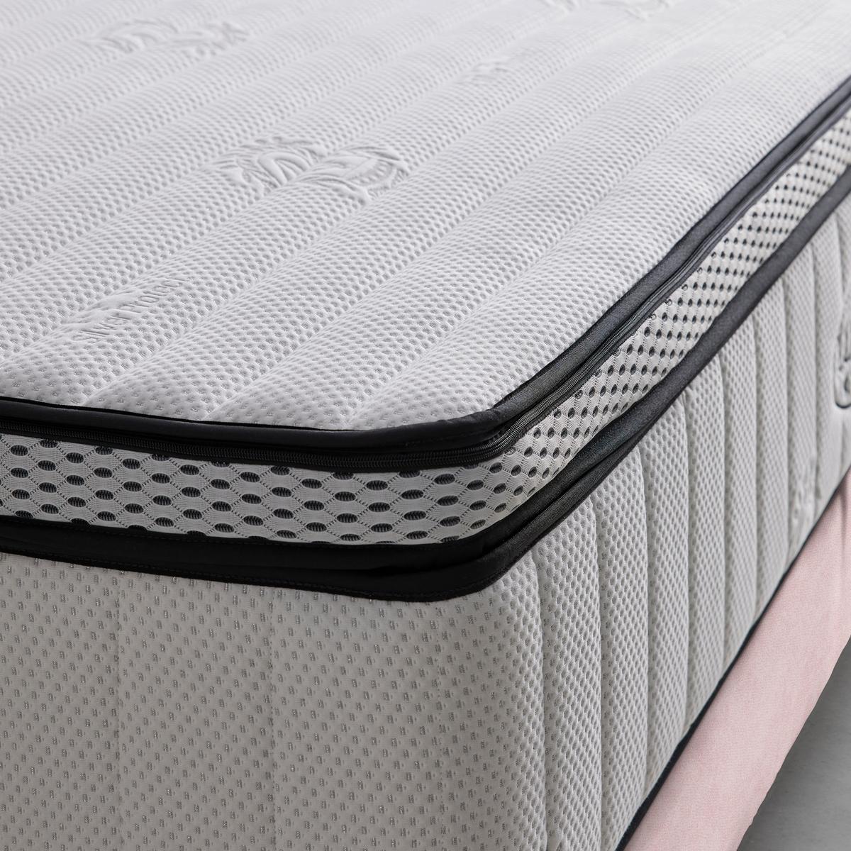 Boxspringbett Queen in Rosa ca. 180x200cm - Chromfarben/Goldfarben, Konventionell, Textil (180/200cm) - Premium Living