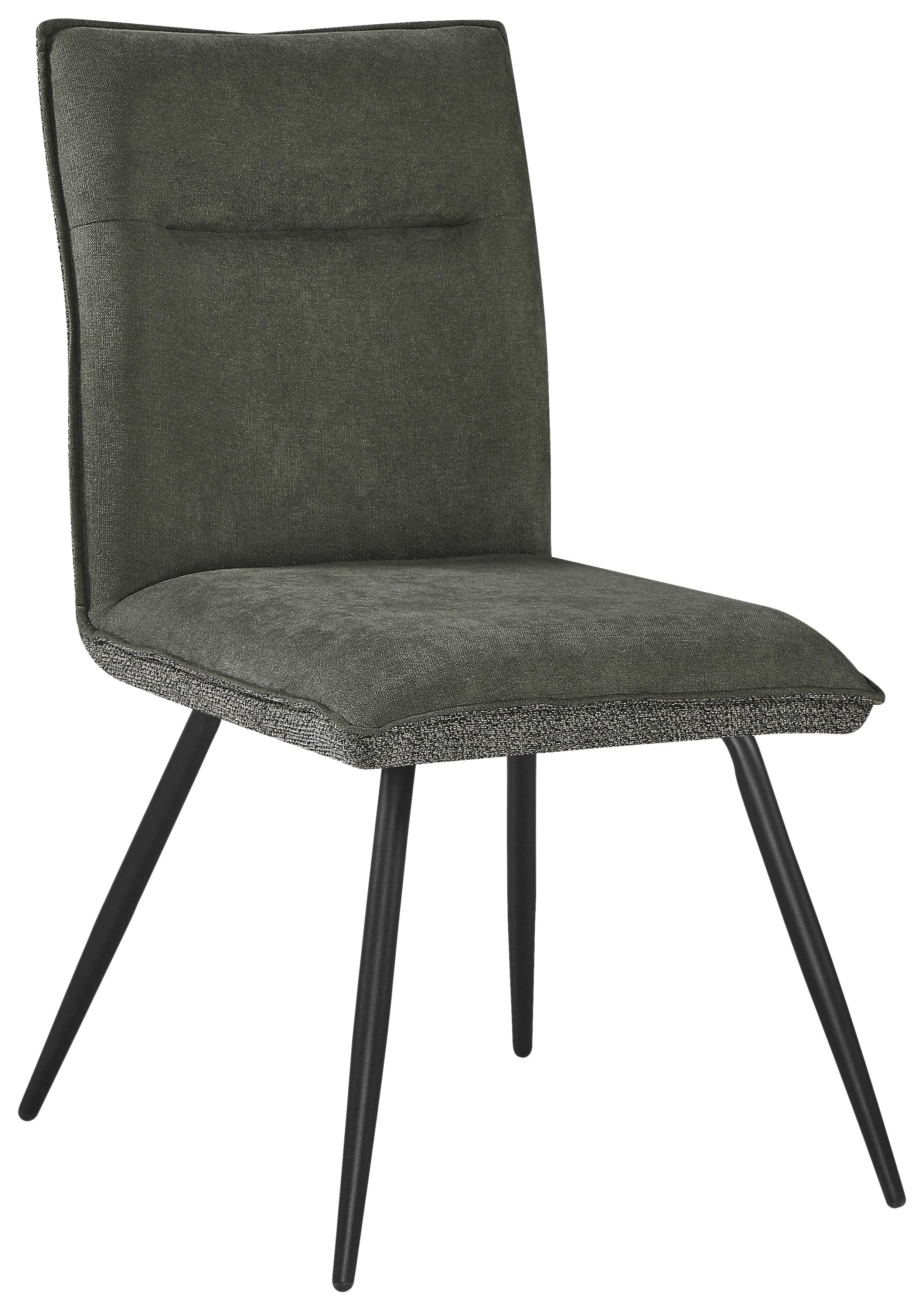 Stuhl Nova Grün - Schwarz/Grün, MODERN, Textil/Metall (63/47/88cm) - Premium Living