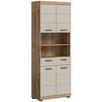 Hochschrank Scout ca. 74x191 cm Kaschmir - Kaschmir/Schwarz, MODERN, Holzwerkstoff/Kunststoff (74/191/31cm) - MID.YOU