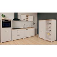 Küchenleerblock Bundle 8 o. Geräte Kaschmir - Kaschmir/Silberfarben, MODERN, Glas/Holzwerkstoff (430cm) - home24