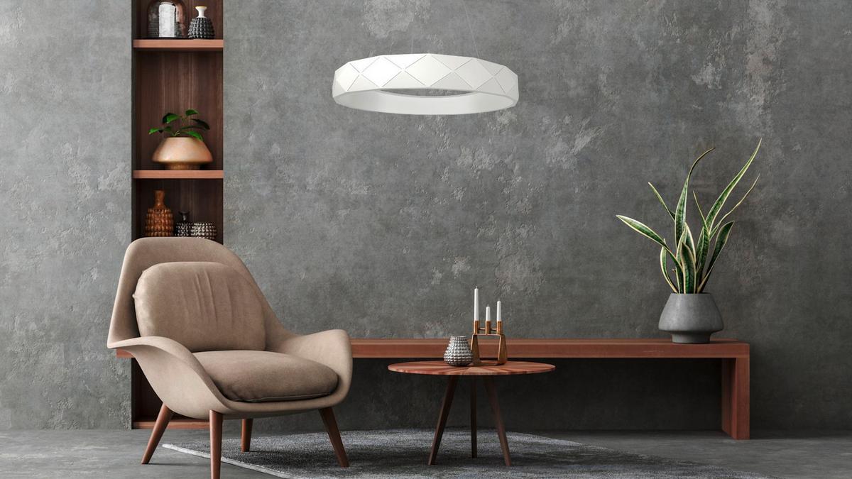Hängeleuchte Lp-8069/1p Reus - Weiss, Design, Metall (60/100cm)