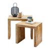 SET DE TABLES D'APPOINT EVEREST -EXKLUSIV- - couleur naturelle/noir, Natur, bois (55-45/45-40/35cm) - Mömax