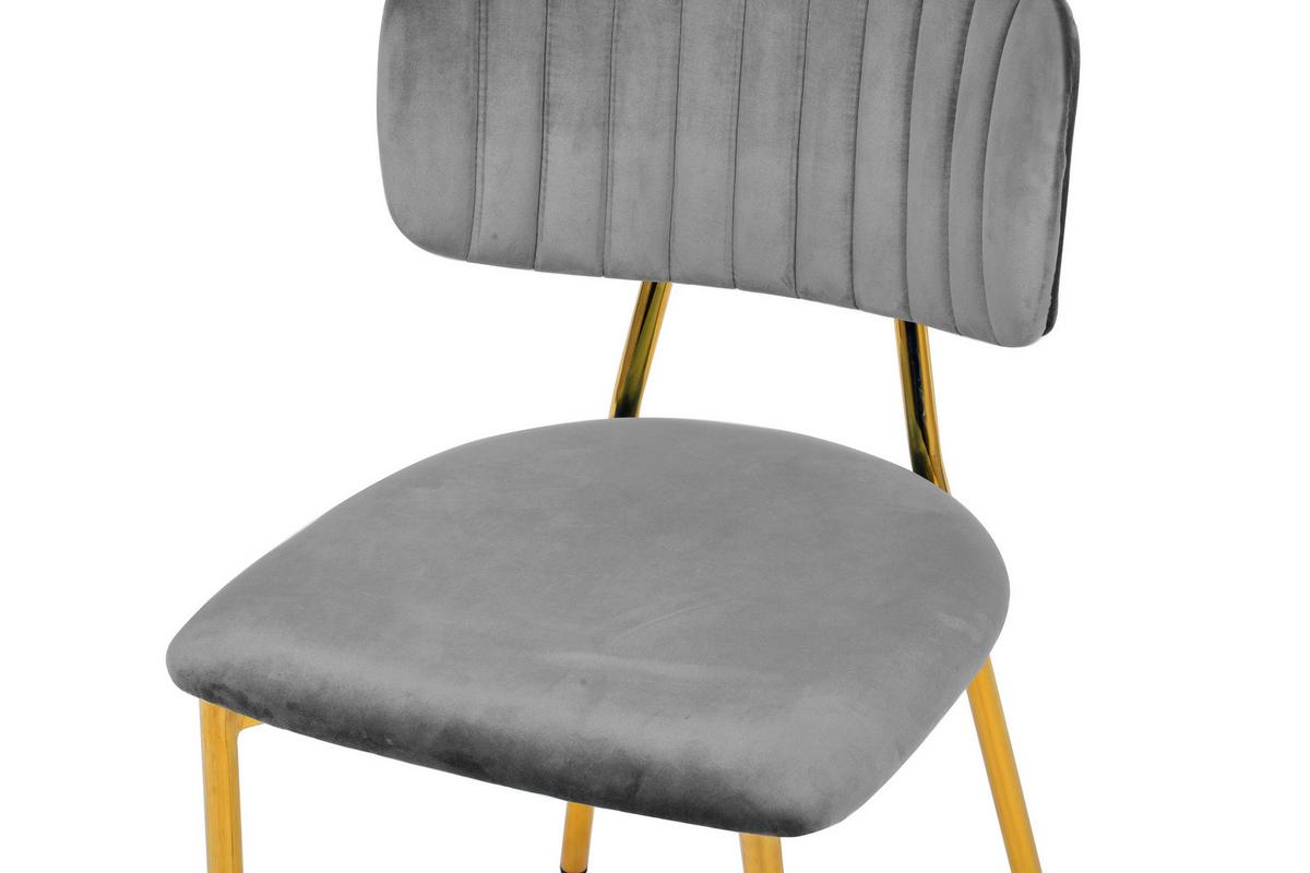 STUHL-SET GISELLE 125 - Goldfarben/Grau, Design, Kunststoff/Metall (47/80/51cm) - Kayoom