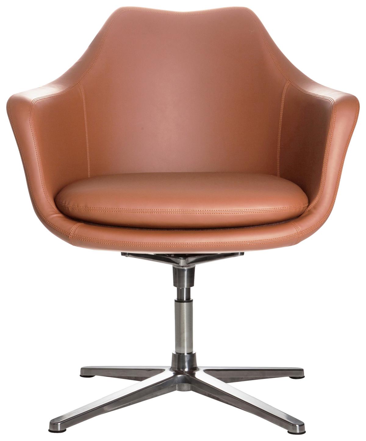 Vrtljivi Stol Artemia, Rjava - srebrne barve/rjava, Basics, kovina/tekstil (67/85/63cm) - MID.YOU