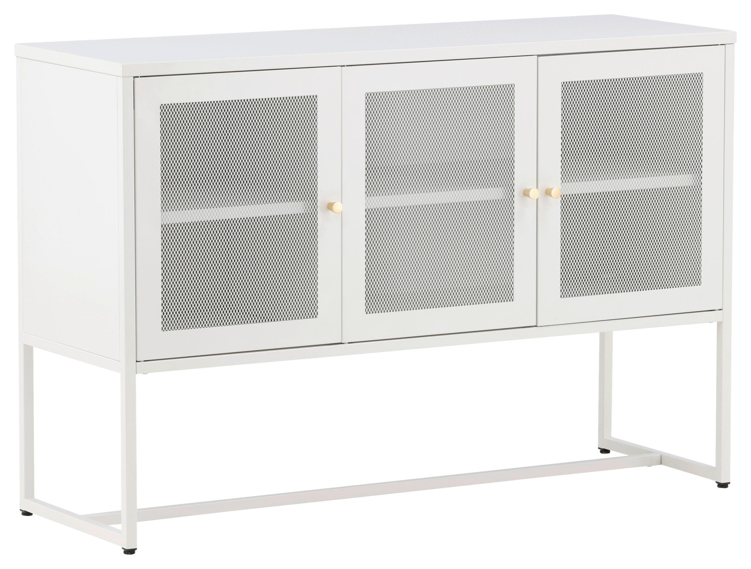 SIDEBOARD MALLA - Weiß, Design, Metall (120/80/40cm) - Livetastic