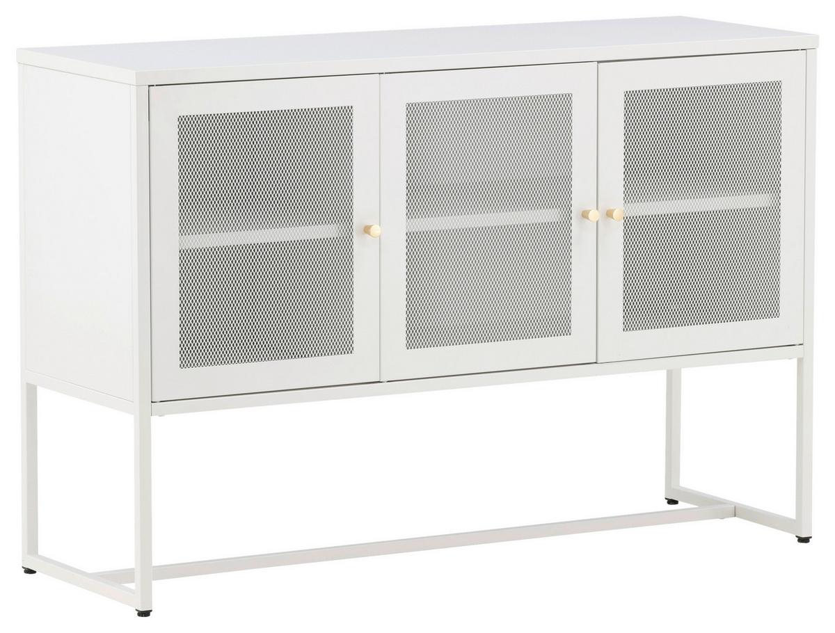 SIDEBOARD MALLA - Weiß, Design, Metall (120/80/40cm) - Livetastic