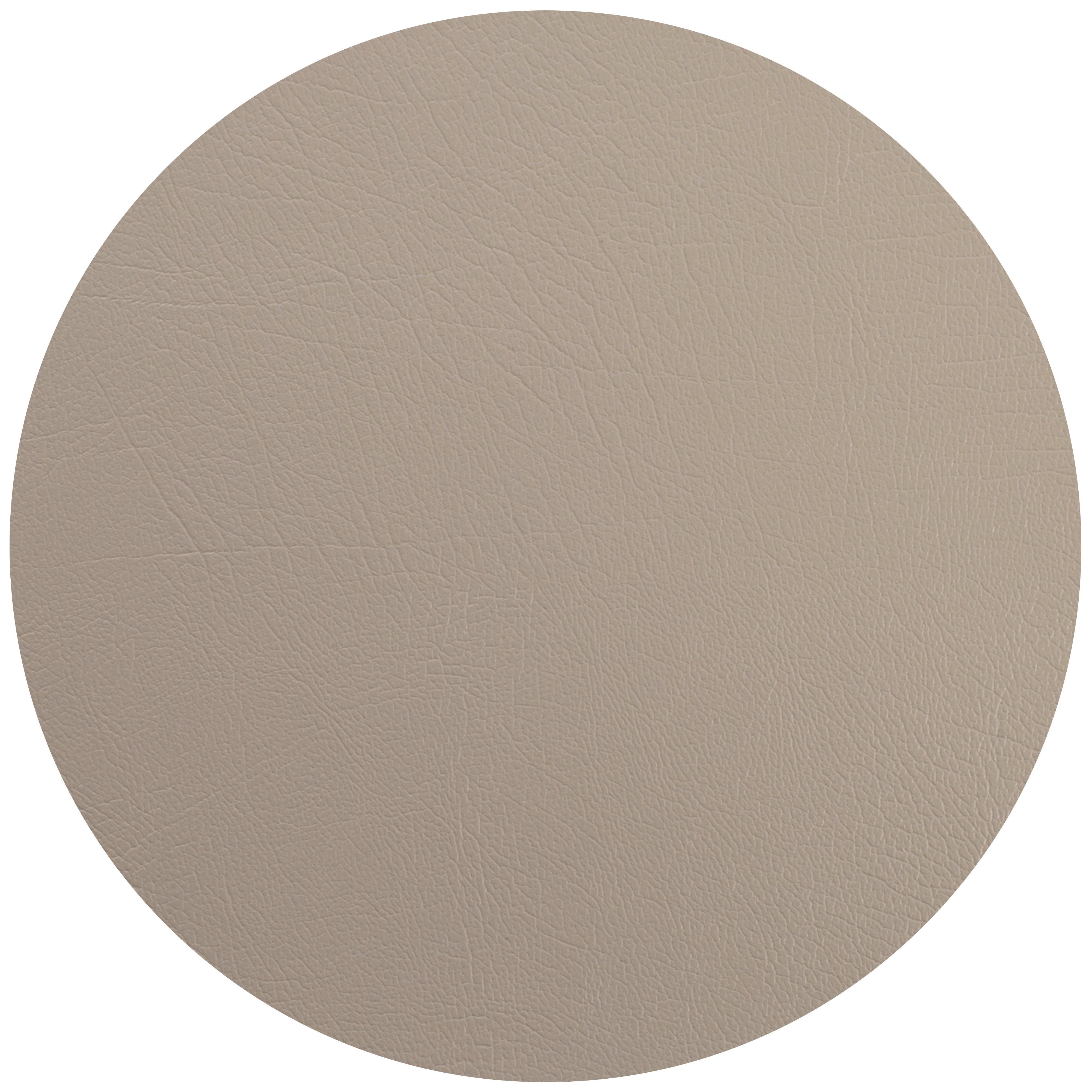 Untersetzer Jette aus Leder Ø ca. 10cm - Grau, Leder (10cm) - Premium Living