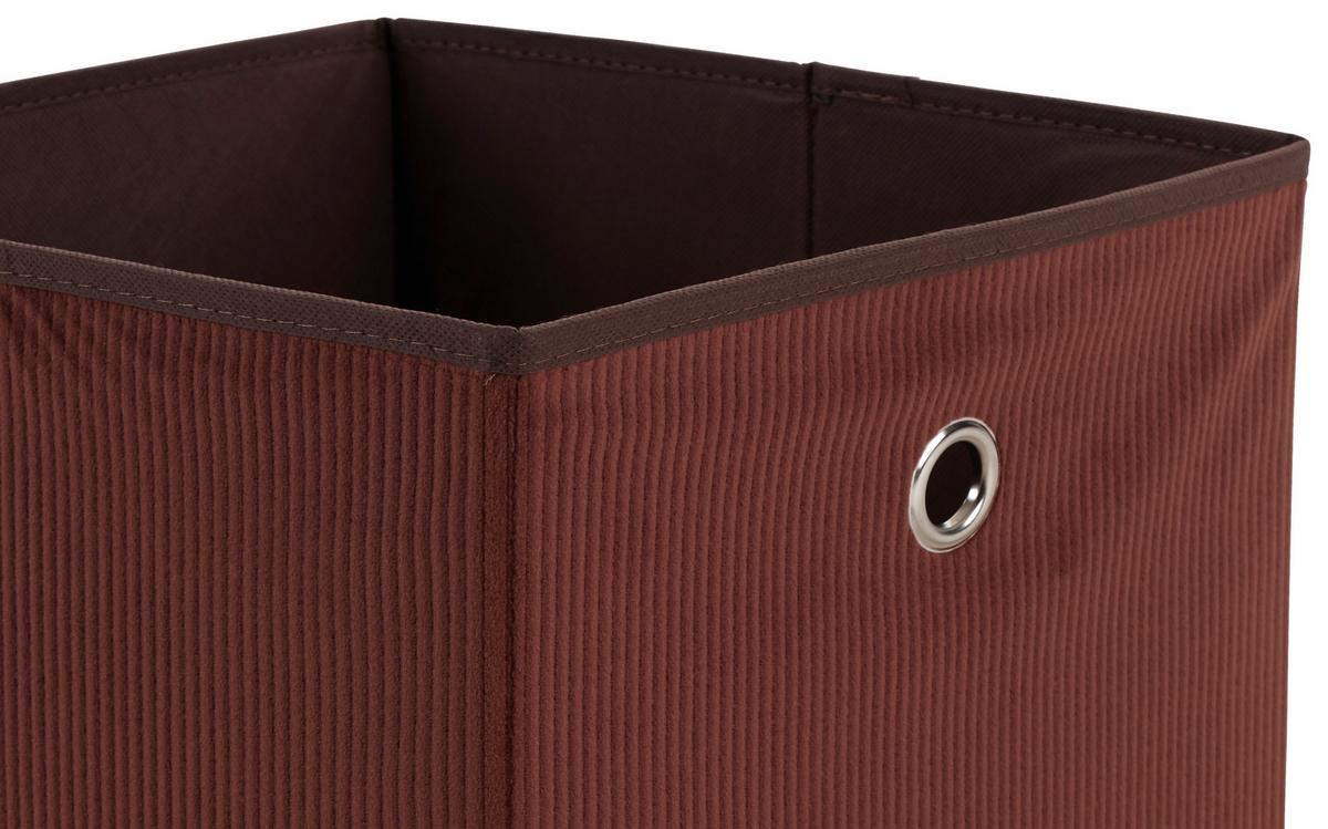 Zložljiva Škatla Cubi New, Temno Rjava - rjava, Moderno, karton/tekstil (30/30/30cm)
