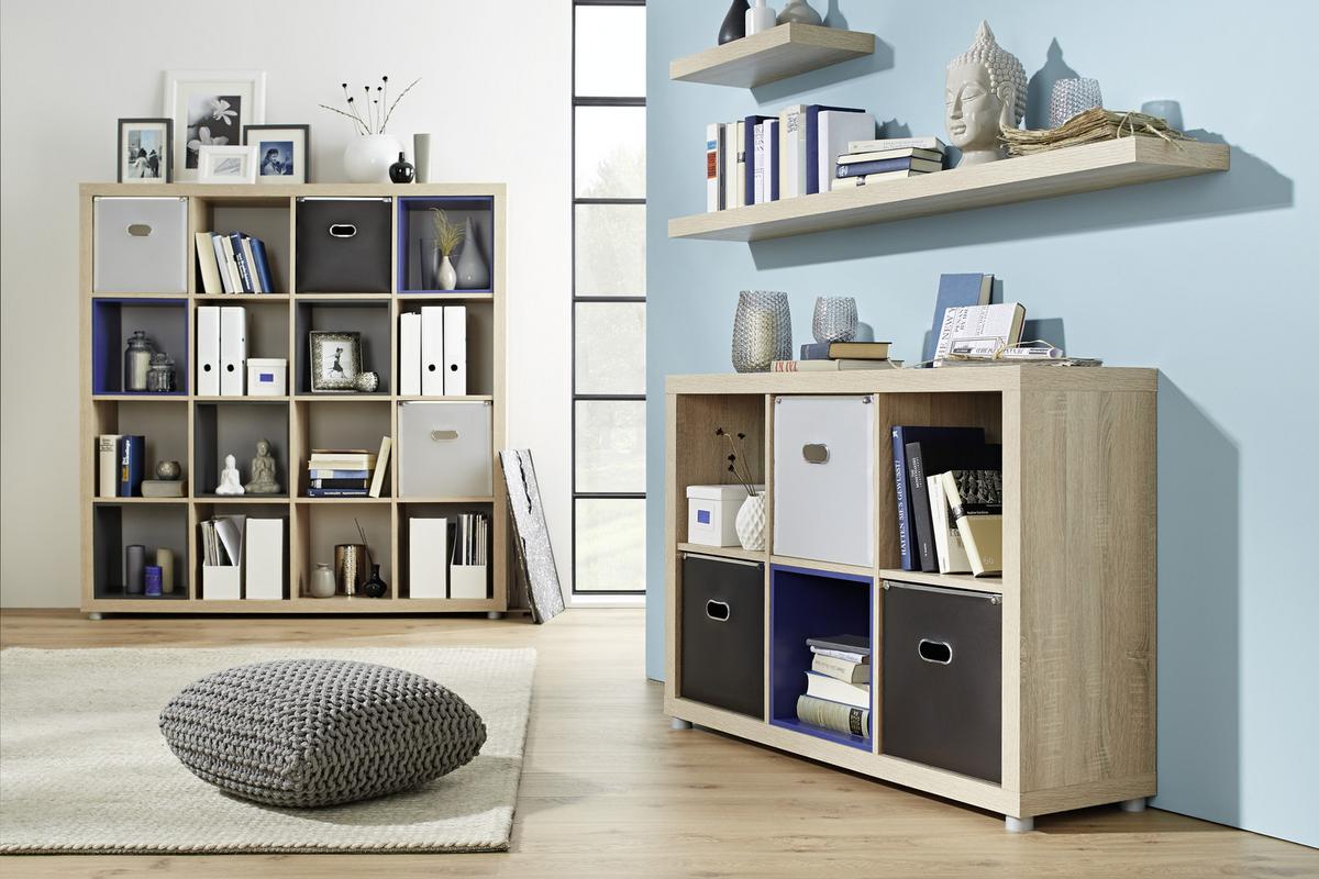 Raumteiler Eichefarben - Eichefarben/Alufarben, Holzwerkstoff (117/84/35cm) - Mömax