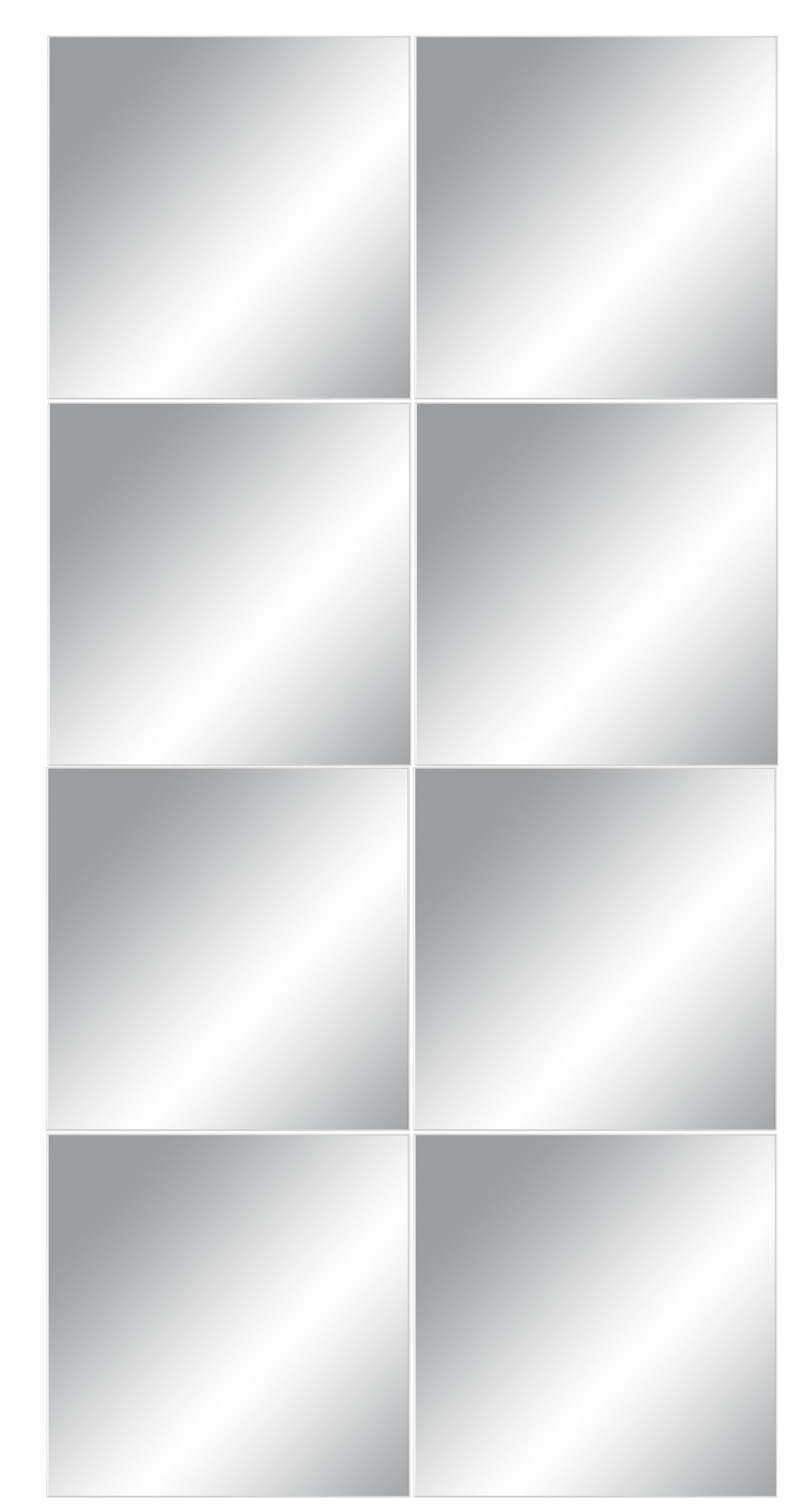 Set Zrcalnih Pločica Tail - srebrne boje, Basics, staklo (15/15cm)