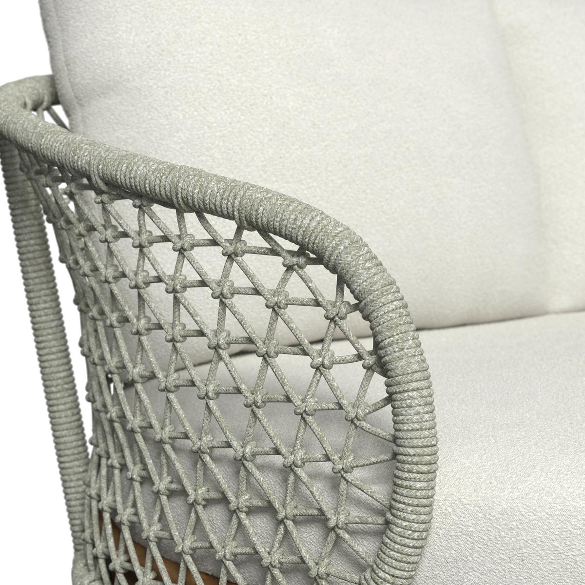 Lounge Garitura Belaya, Bela, 4-Delni Set - siva/barva oreha, Moderno, kovina/tekstil (244/205cm) - Bessagi Garden