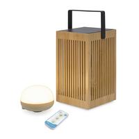 LAMPA ZEWNĘTRZNA LED LUMOKL024XXSLN OKINAWA - brązowy, Natur, materiały naturalne (14.5/24/14.5cm) - Newgarden