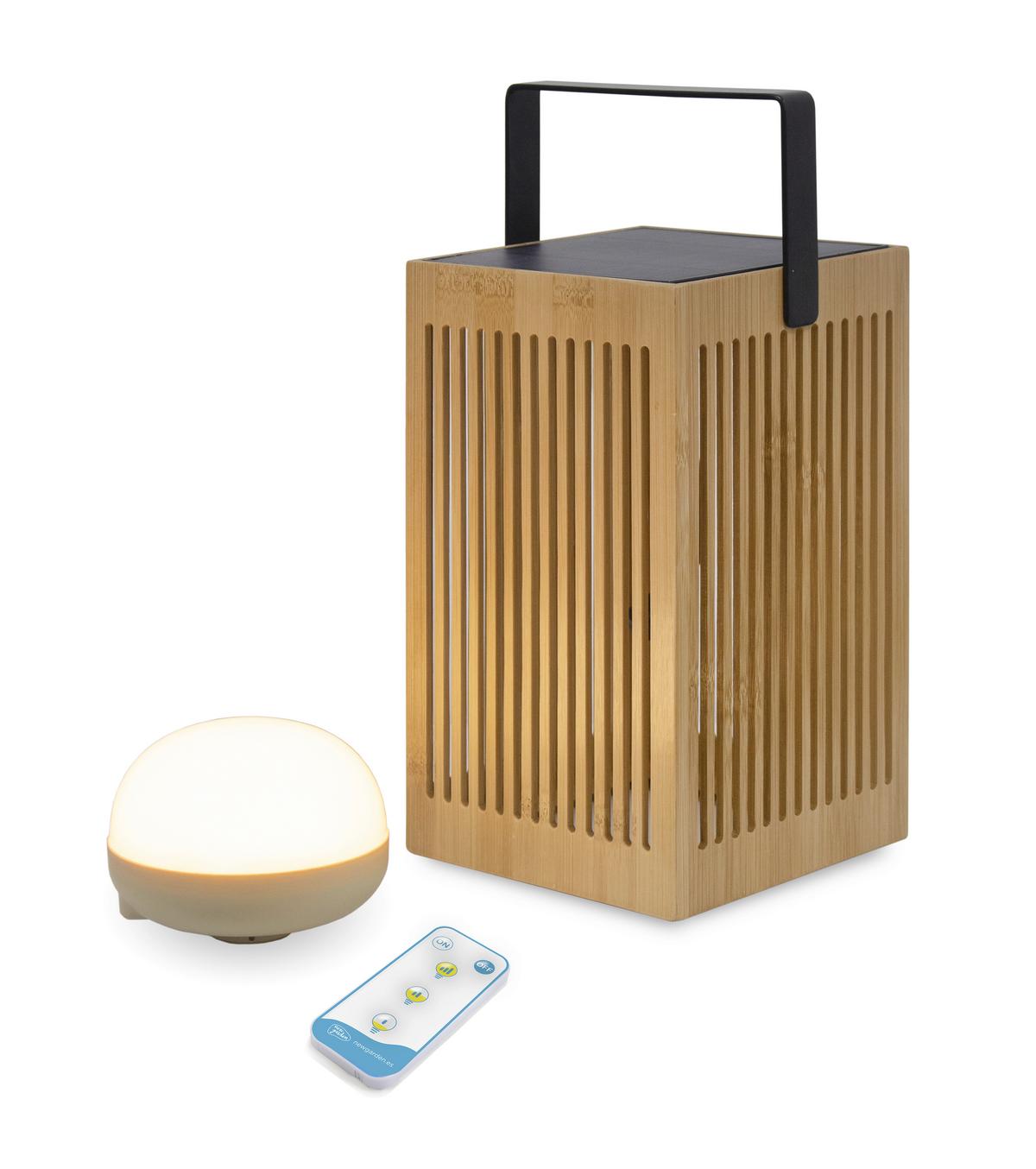 LAMPA ZEWNĘTRZNA LED LUMOKL024XXSLN OKINAWA - brązowy, Natur, materiały naturalne (14.5/24/14.5cm) - Newgarden