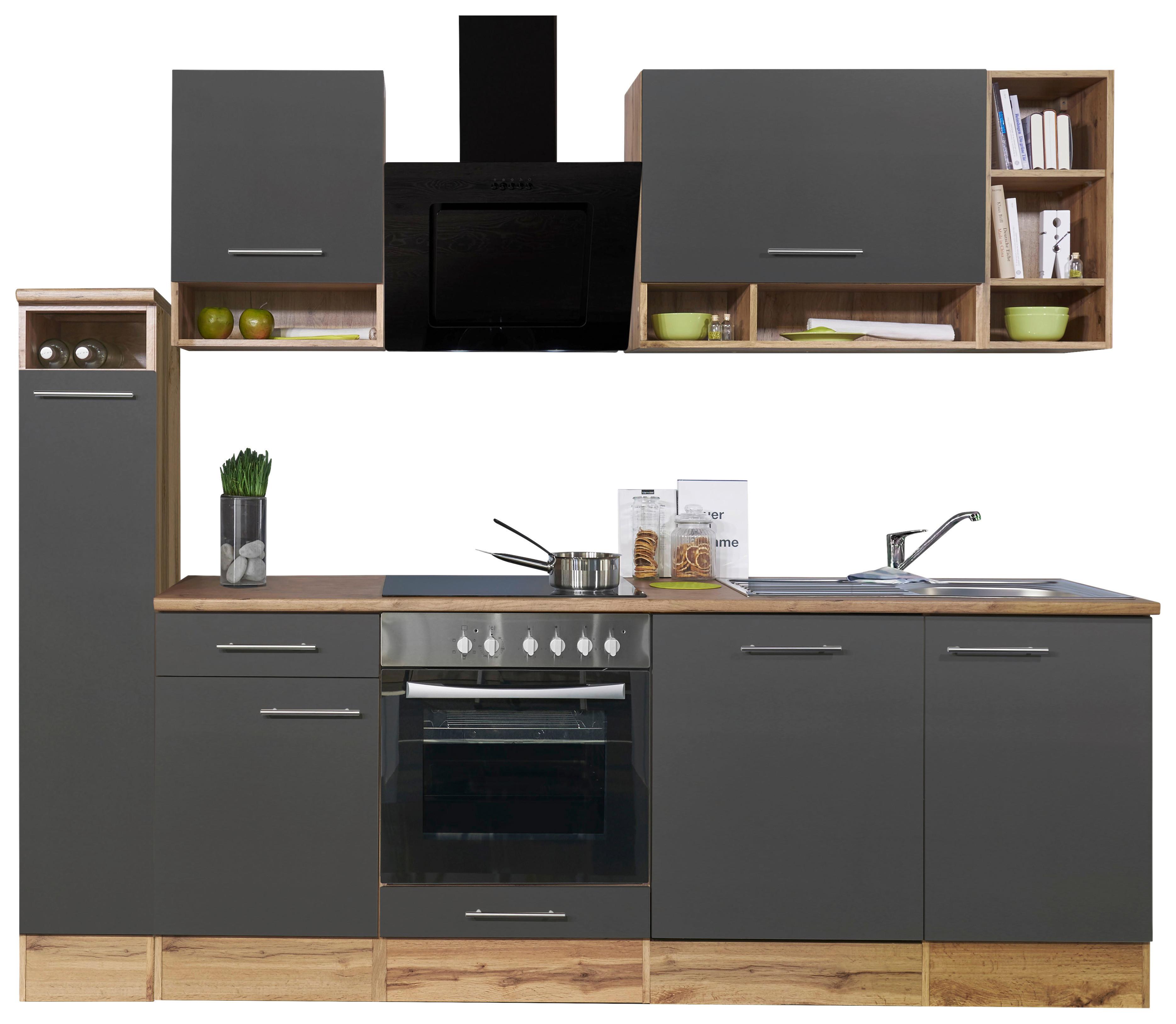 Küchenleerblock LBBEKB250EGC - Wildeiche/Edelstahlfarben, Basics, Holzwerkstoff/Metall (250cm) - Respekta