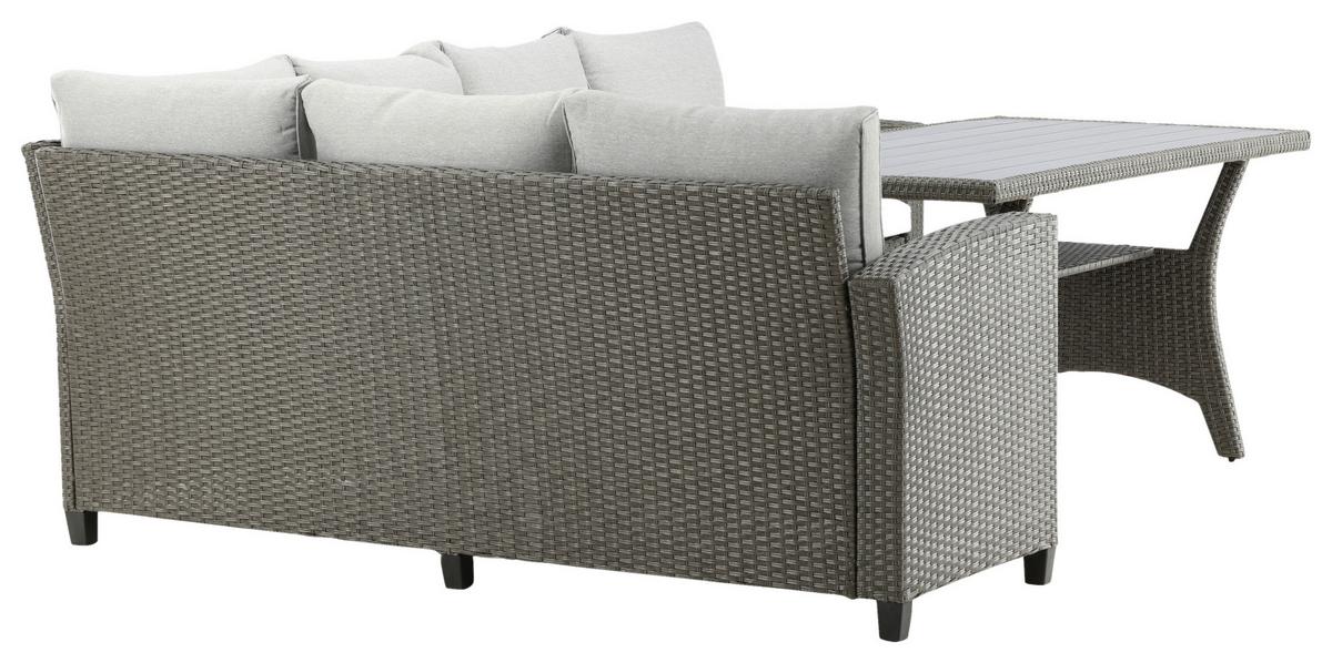 Dining-Loungeset Brentwood Grau - Grau, KONVENTIONELL, Kunststoff - Gardenson