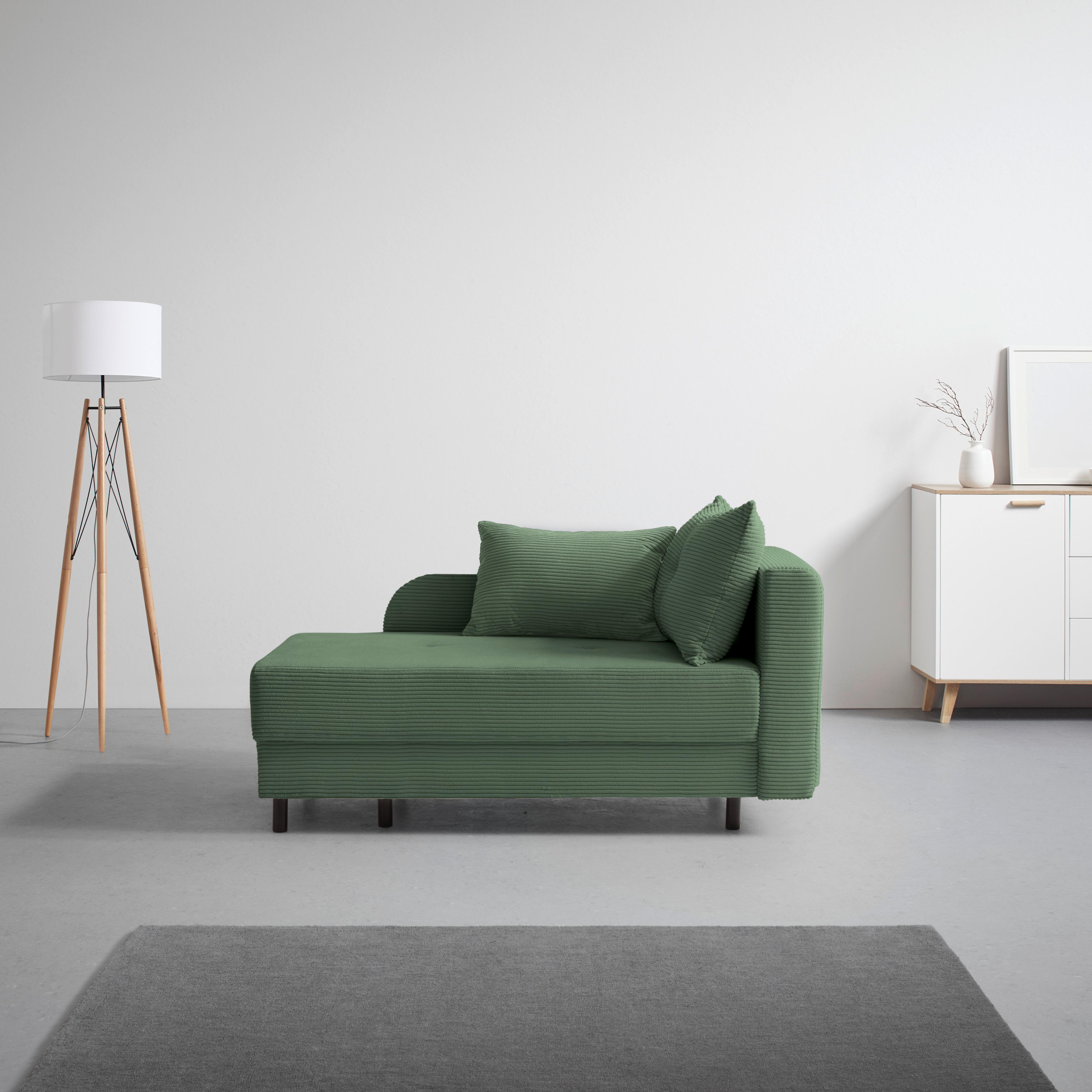 Liege Nova Olivgrün - Schwarz/Olivgrün, MODERN, Holz/Textil (145/62/85cm) - Mömax