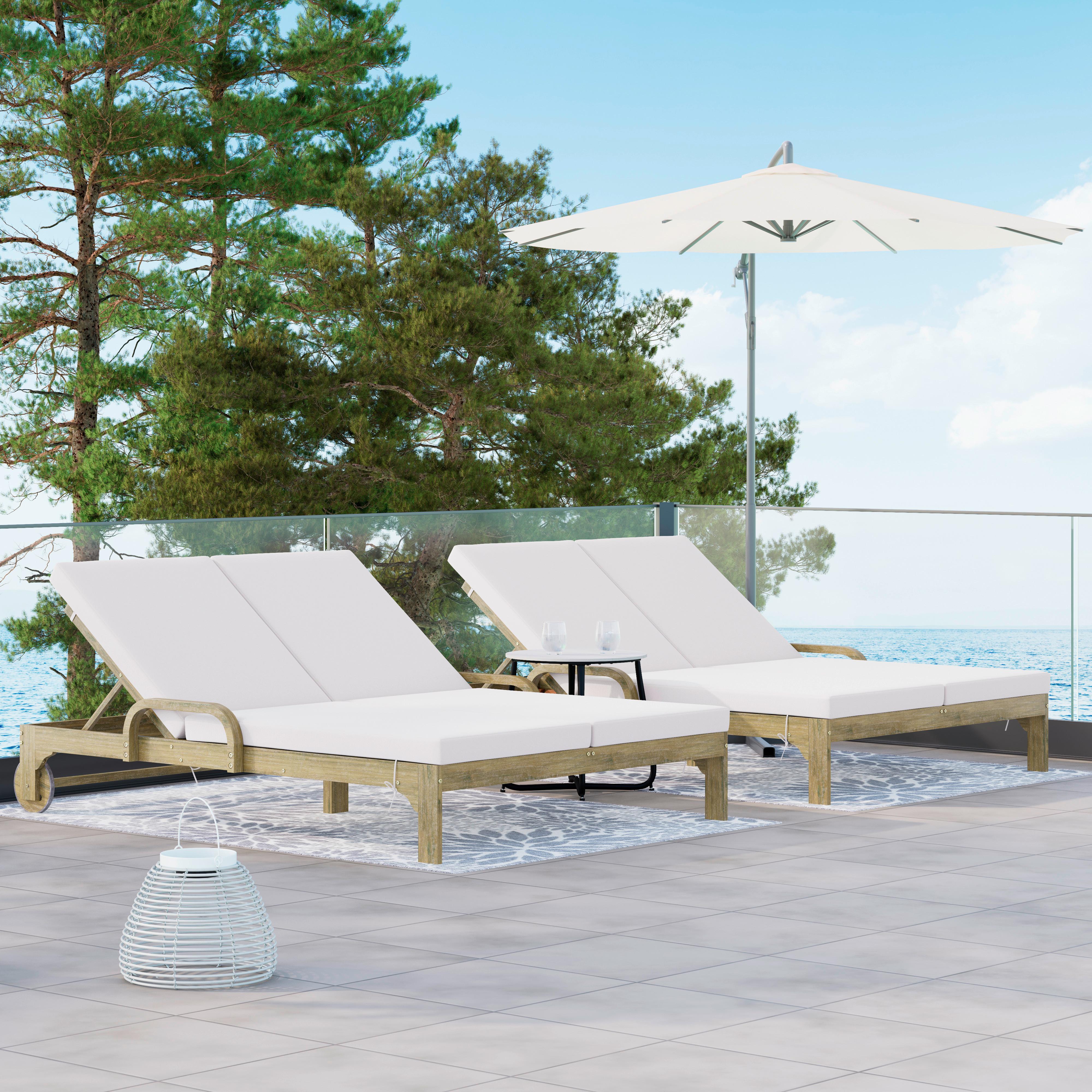 Șezlong Elja - gri/culoare lemn acacia, Modern, lemn/textil (195/50/150cm) - Bessagi Garden