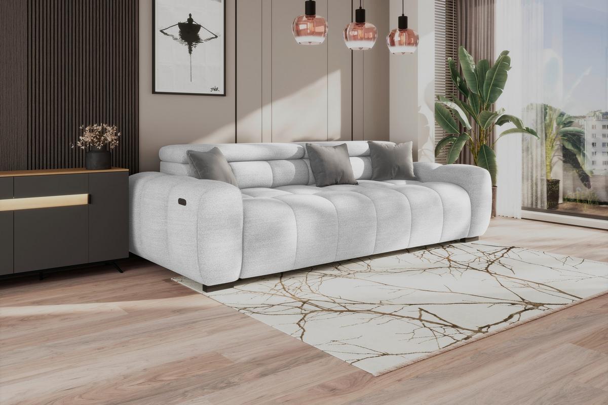 Velika Sofa Bull - sivo-bijela/crna, Design, tekstil/plastika (248/77-97/108cm) - Luca Bessoni
