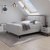 Boxbett Marbella ca. 180x200 Hellgrau mit Topper - Hellgrau/Schwarz, Modern, Holz/Holzwerkstoff (180/200cm) - Bessagi Home