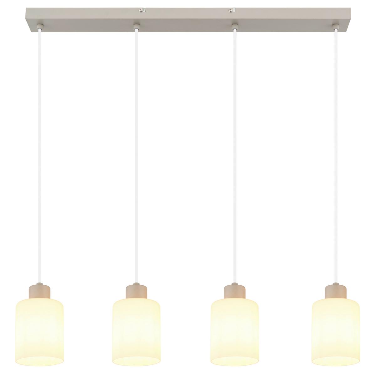 Függőlámpa 54114-4h Trent - fekete/szürke, Design, műanyag/üveg (70/10/120cm) - Globo