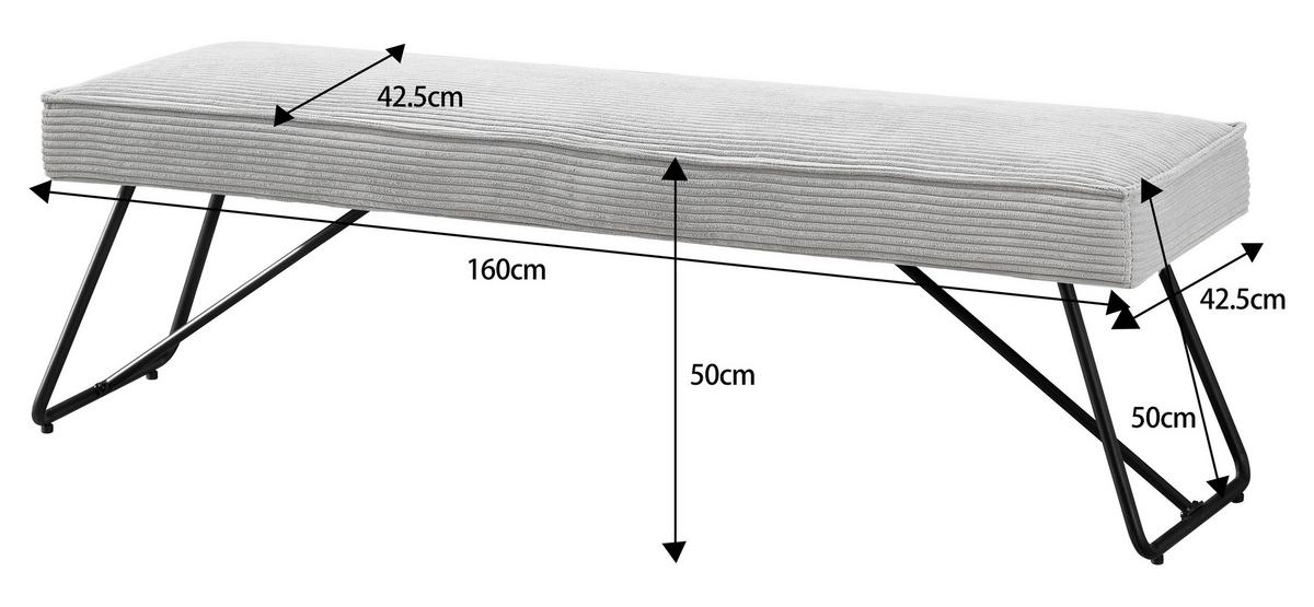 Ülőpad Cora - fekete/szürke, Modern, textil/fém - Mömax