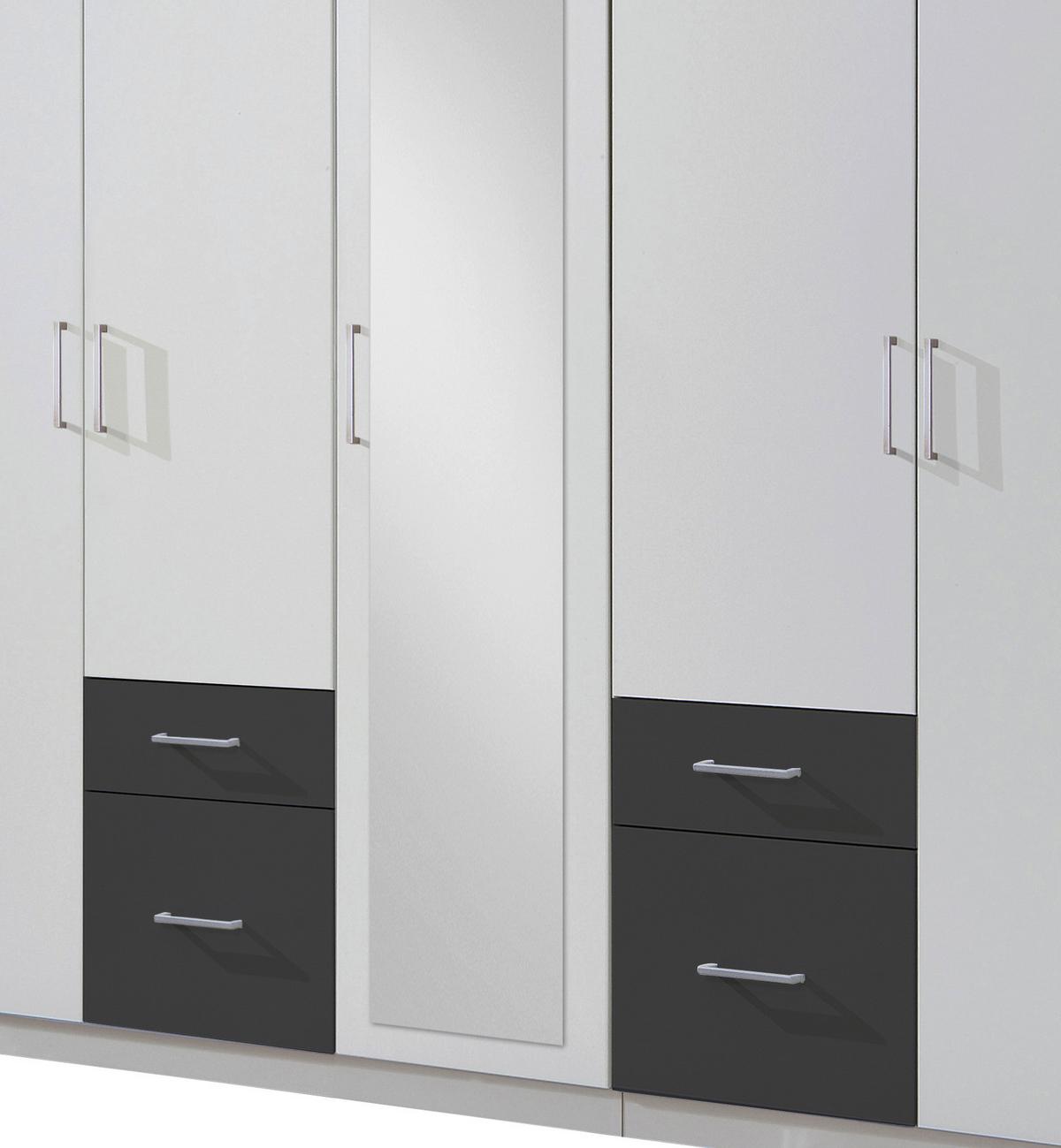 Ormar S Klasičnm Vratima Freiburg - bijela/srebrne boje, Design, staklo/drvni materijal (225/210/58cm) - Modern Living