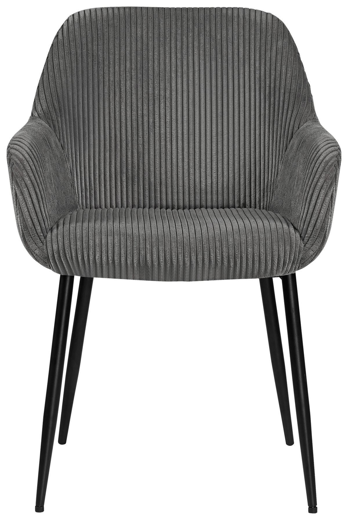 KRZESŁO Z PODŁOKIETNIKAMI JESSY - czarny/ciemnoszary, Design, metal/tkanina (57/85/60cm) - Xora