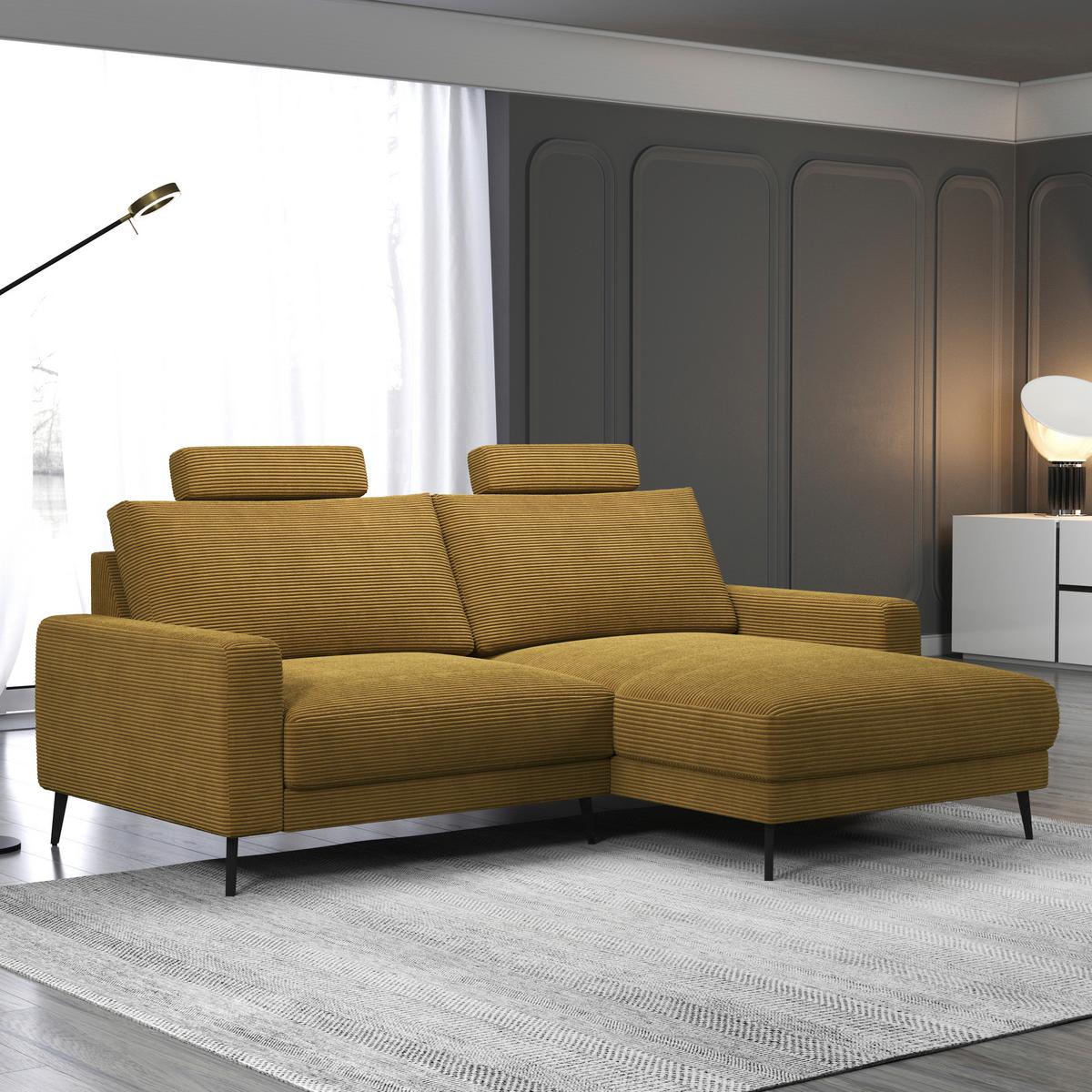 Kopfstütze Cora Senfgelb - Senfgelb, MODERN, Textil/Metall (63/57/40cm) - Mömax