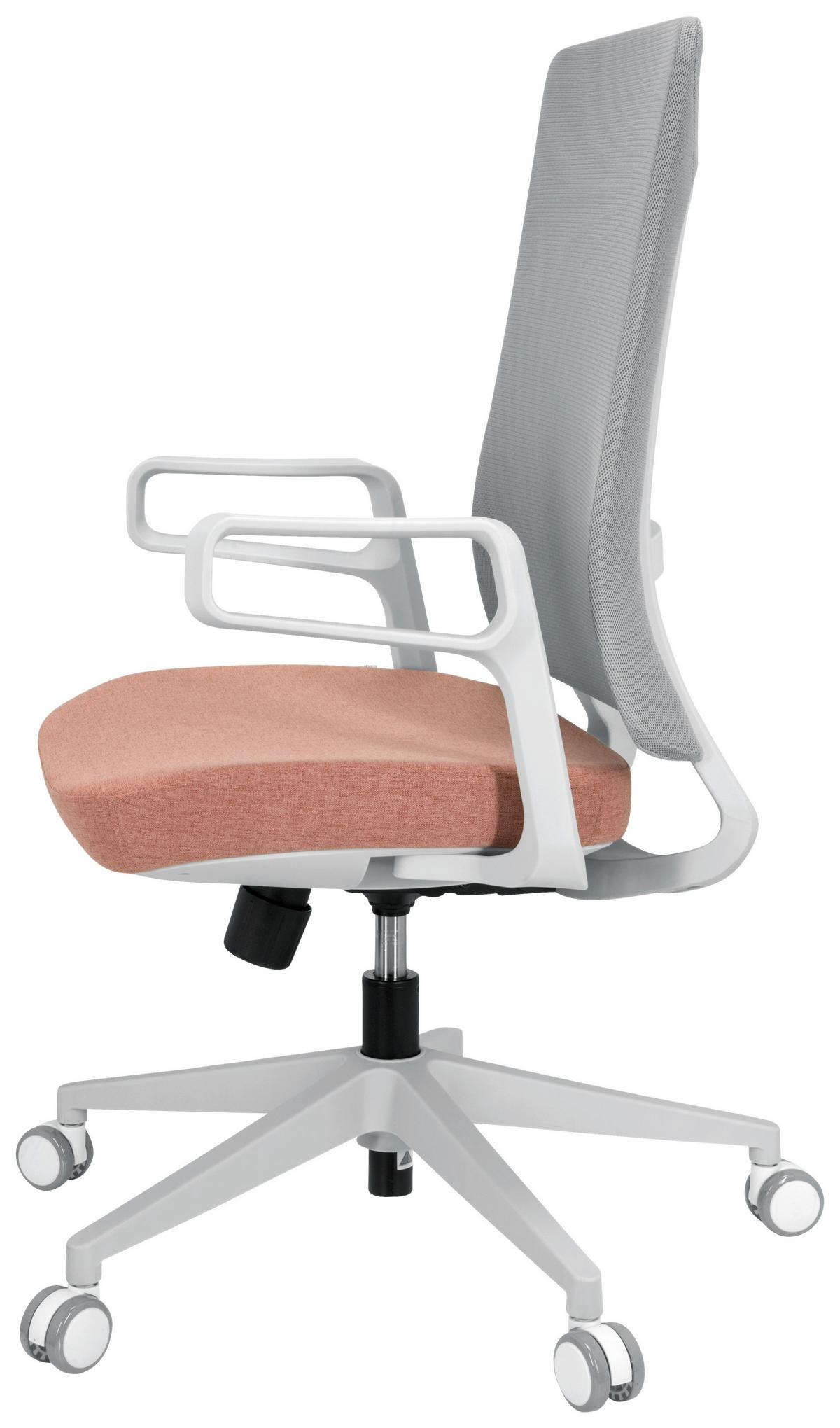 Pisarniški Stol Comfio Wm, Siva, Roza - roza/siva, Basics, umetna masa/tekstil (58/104/59cm) - MID.YOU