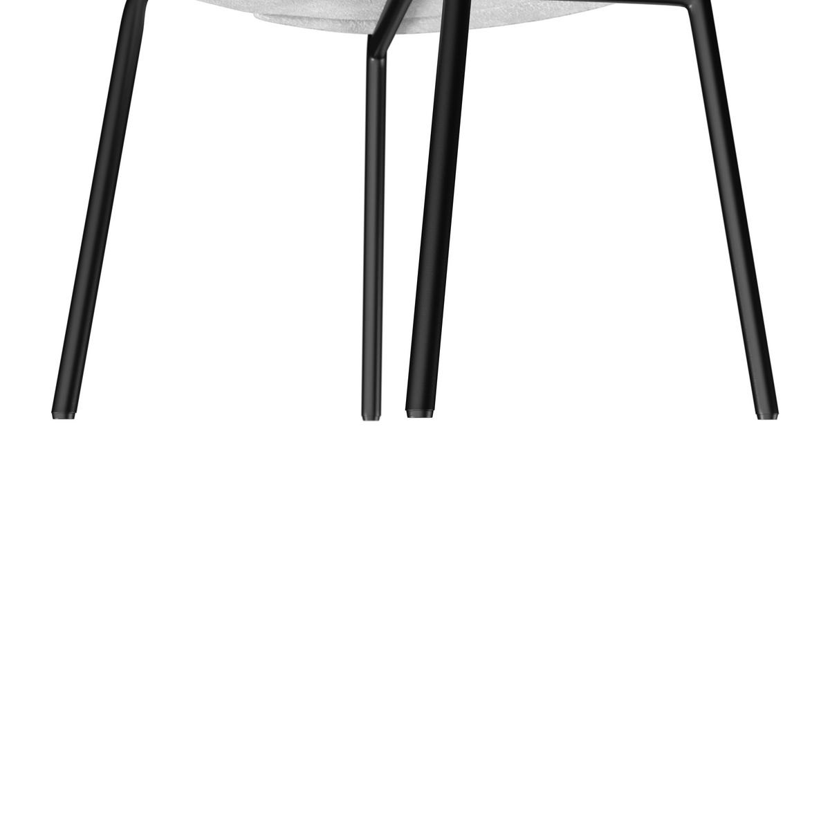 Stuhl Elora Hellgrau Webstoff Gepolstert - Hellgrau/Schwarz, MODERN, Textil/Metall (48/86/55cm) - Bessagi Home