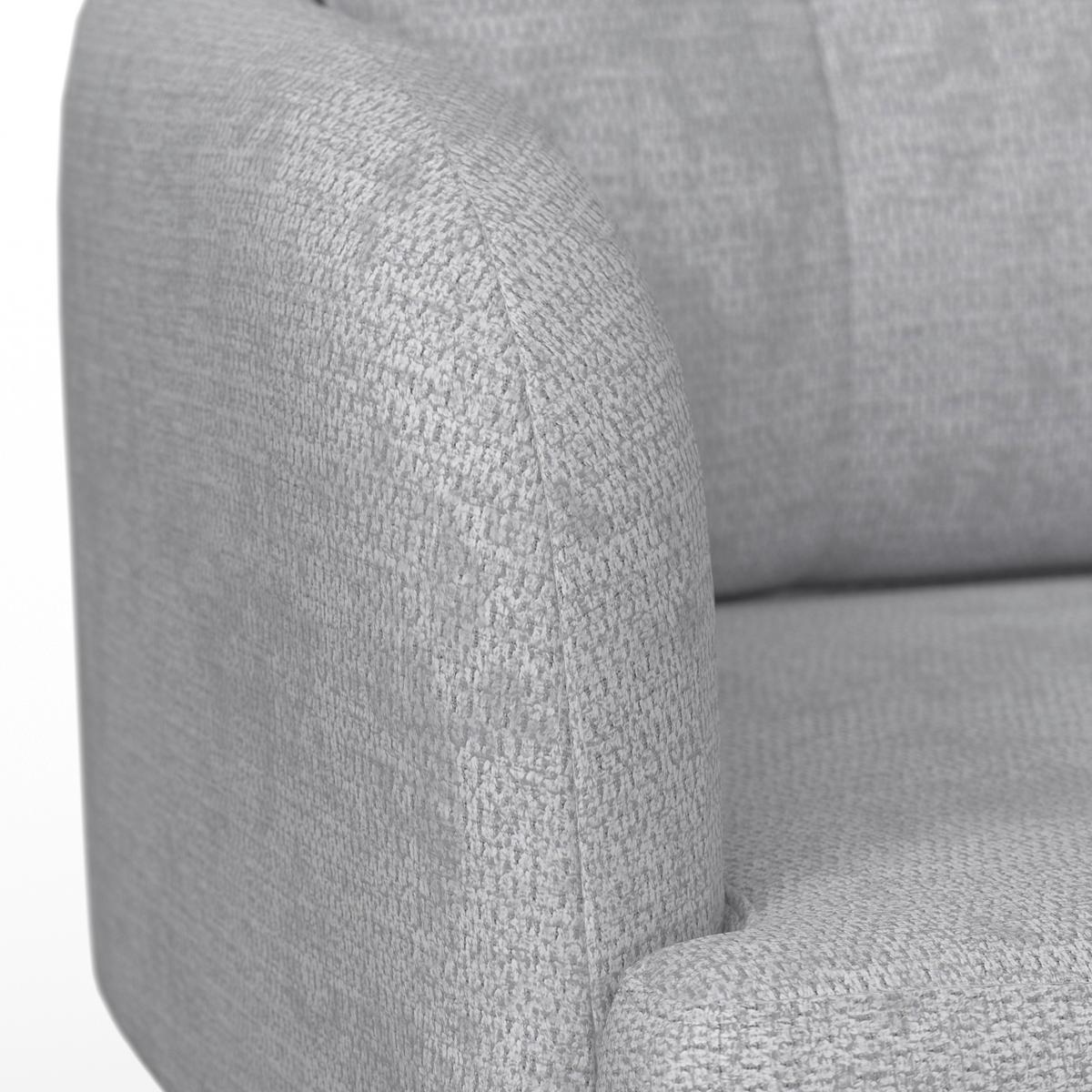 Armlehnstuhl Marietta Hellgrau Webstoff Gepolstert - Hellgrau/Schwarz, MODERN, Holz/Textil (66/90/60cm) - Bessagi Home